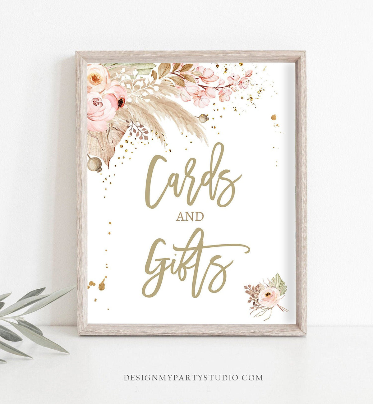 Cards and Gifts Sign Pampas Grass Baby Shower Sign Gender Neutral Boho Bohemian Tropical Desert Gift Table 8x10 Download Printable 0395