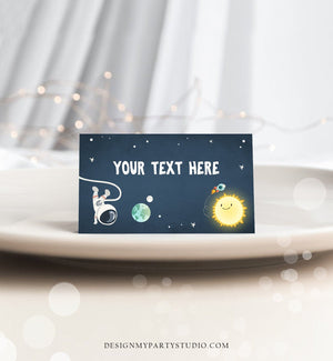 Editable Space Food Labels Galaxy Birthday Food Cards Tent Card Astronaut Outer Space Birthday Boy Buffet Label Template Corjl 0046