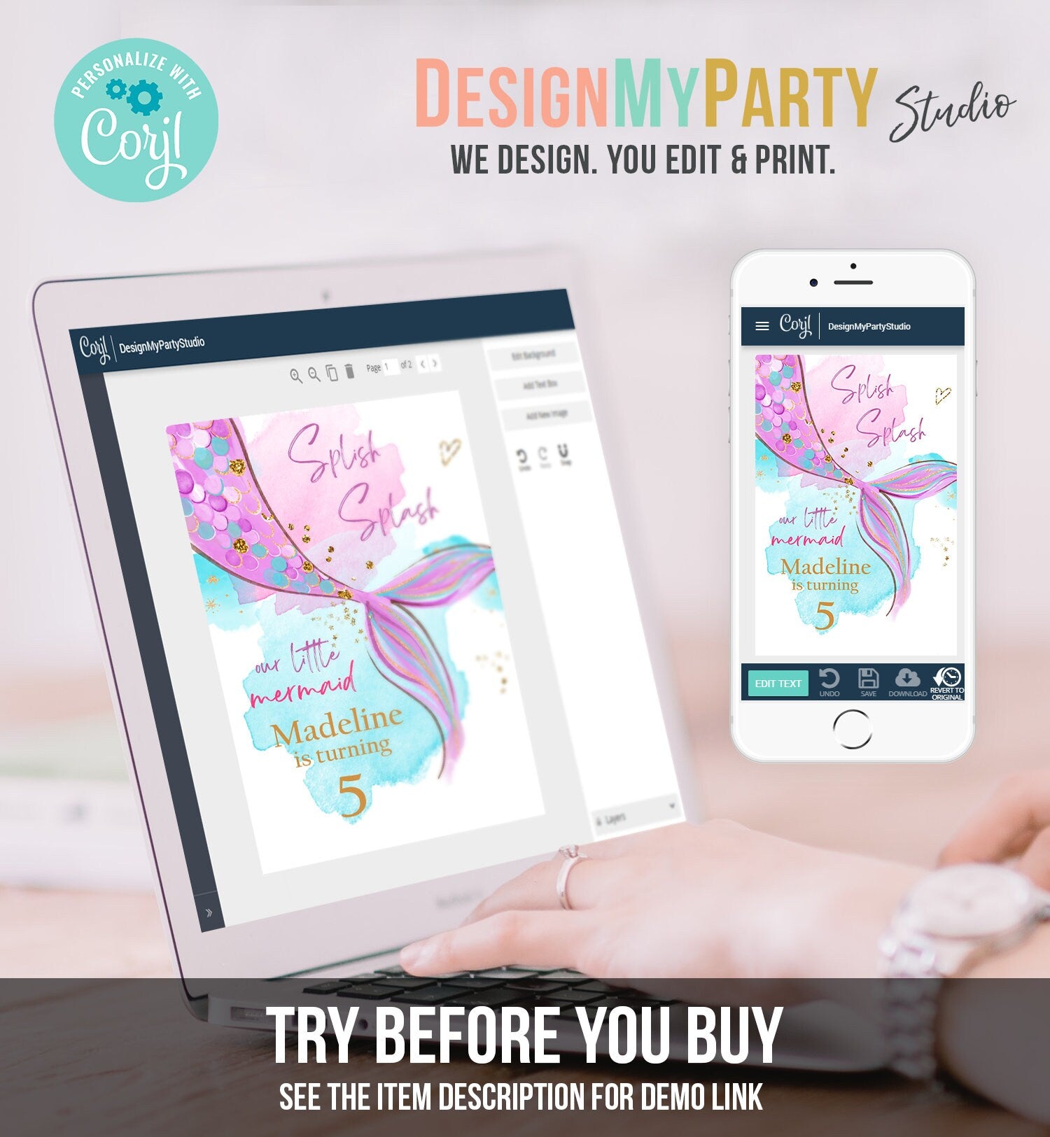 Editable Mermaid Juice Pouch Label Juice Favors Mermaid Birthday Party Girl Pink Under The Sea Digital Download Template Printable 0403