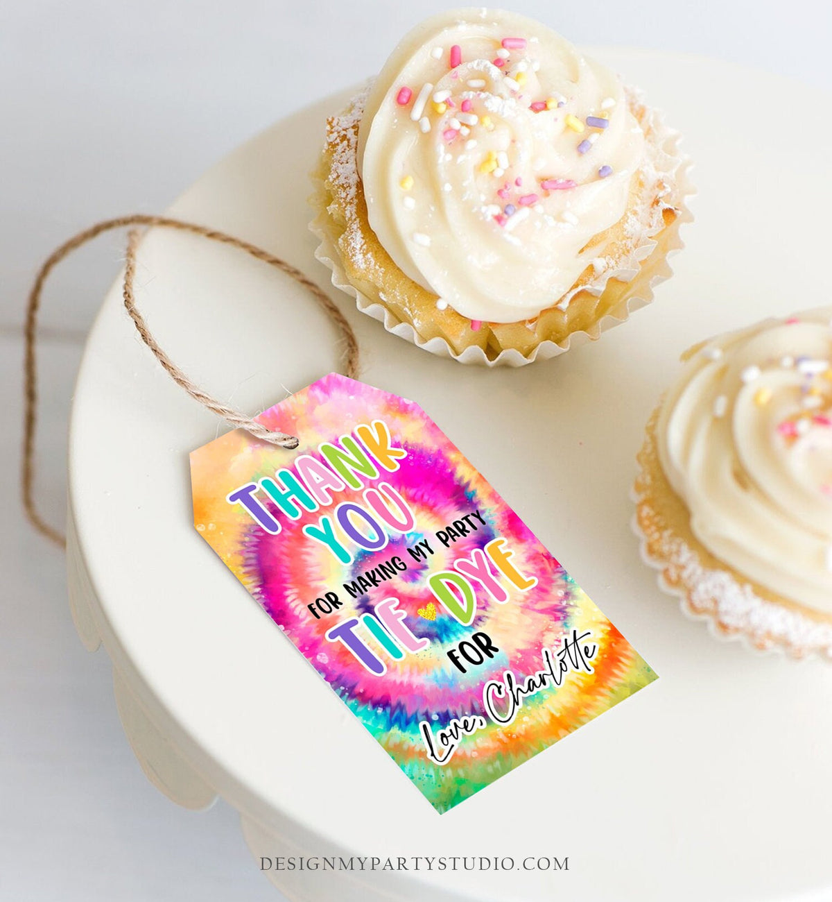 Editable Tie Dye Favor Tags Gift Tag Girl Tie Dye Birthday Thank You Download Hippie Peace Love Craft Party Digital Template Printable 0407