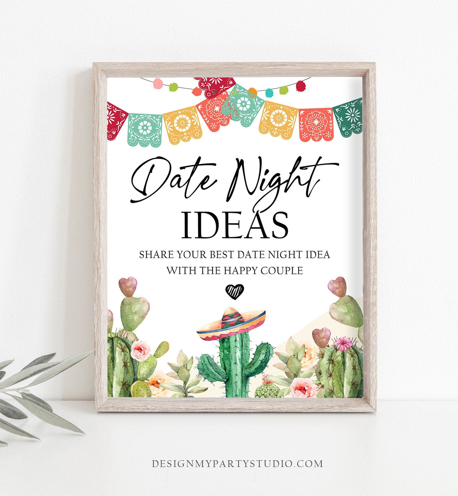 bridal shower succulent theme Date Night Ideas Sign Couples Shower Fiesta Bridal Shower Cactus Theme