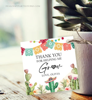 Editable Teacher Appreciation Favor Tags Thank You for Helping Me Grow Succulent Fiesta Cactus Teacher Tag Corjl Template Printable 0464