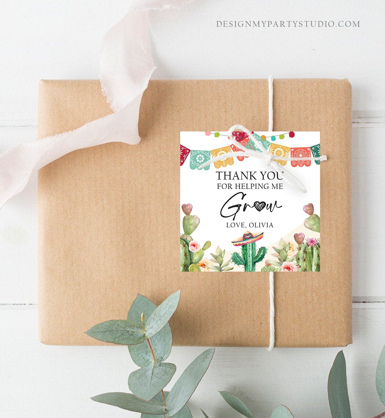 succulent teacher gift tag Editable Teacher Appreciation Favor Tag Thank You for Helping Me Grow
