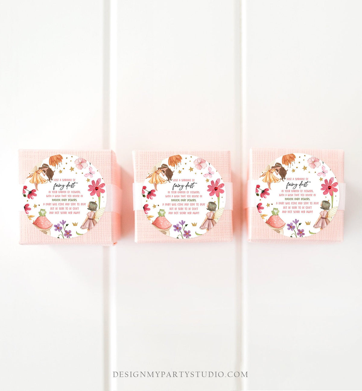 Editable Fairy Dust Favor Tags Enchanted Forest Birthday Magical Pixie Dust Poem Cards Fairy Garden Download Template PRINTABLE Corjl 0406
