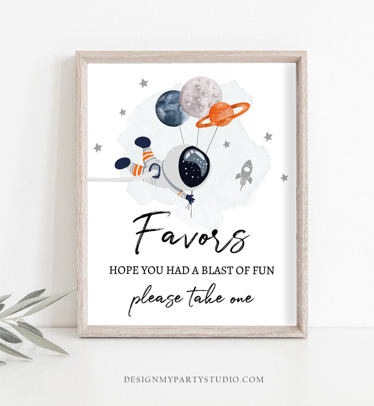 Favors Sign Space Party Sign Outer Space Birthday Sign Galaxy Party Decor Favors Table Thank You Boy Take a Treat Planets Printable 0366