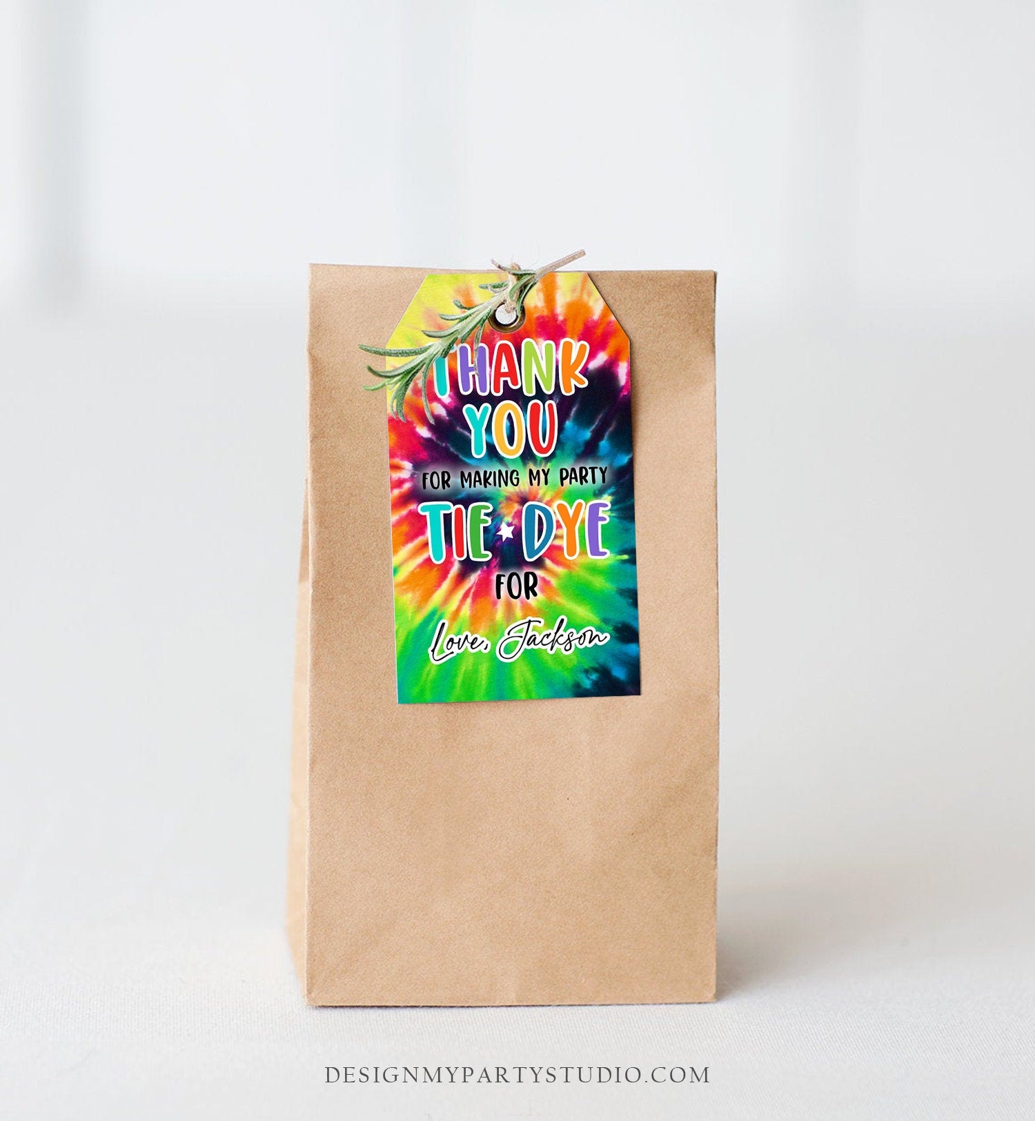 Editable Tie Dye Favor Tags Gift Tag Boy Tie Dye Birthday Thank You Download Hippie Peace Love Craft Party Digital Template Printable 0407