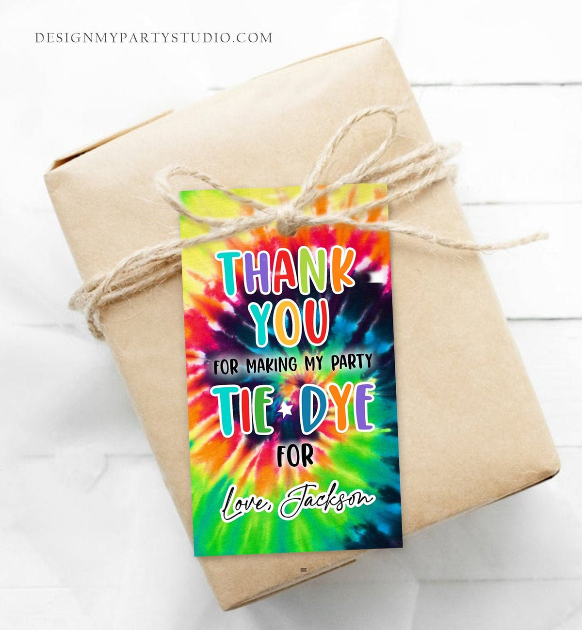Editable Tie Dye Favor Tags Gift Tag Boy Tie Dye Birthday Thank You Download Hippie Peace Love Craft Party Digital Template Printable 0407