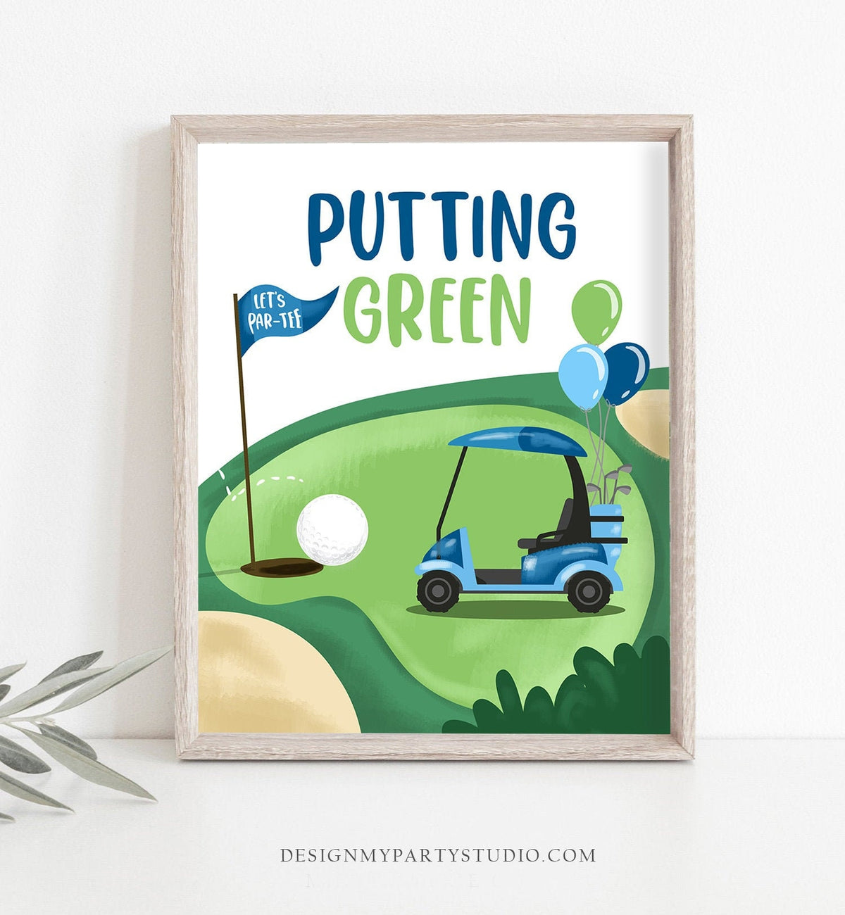 Golf Putting Green Birthday Table Sign Golf Birthday Party Decor Par-tee Decorations Golfing Hole in One 1st Green Download Printable 0405