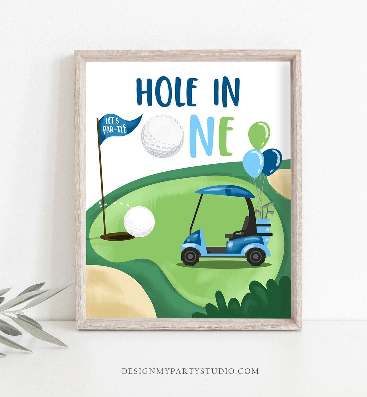 Golf 1st Birthday Sign Table Sign Golf Birthday Party Decor Par-tee Decorations Golfing Hole in One Sign First Download Printable 0405