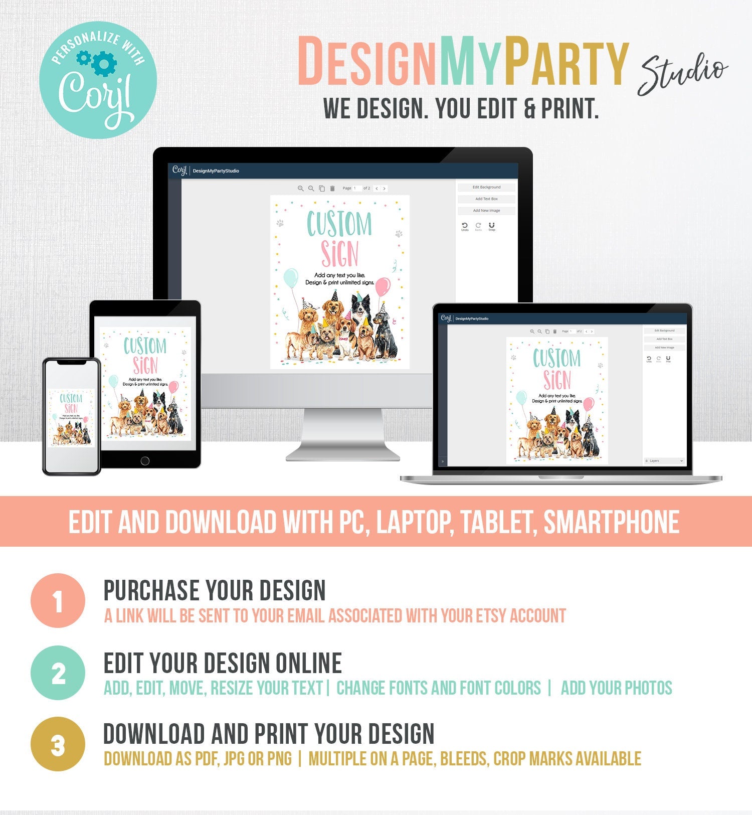 Editable Custom Sign Puppy Birthday Dog Birthday Party Sign Girl Pawty Decor Vet Adopt Table Sign Decor Download Template Printable 0384