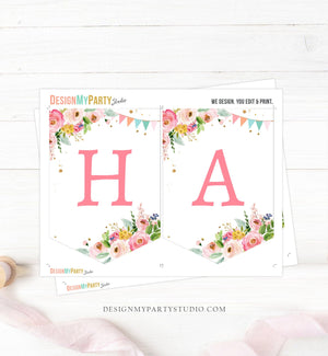 Happy Birthday Banner Horse Birthday Banner Saddle Up Watercolor Cowgirl Party Girl Pony Birthday Decor Download PRINTABLE DIGITAL DIY 0408