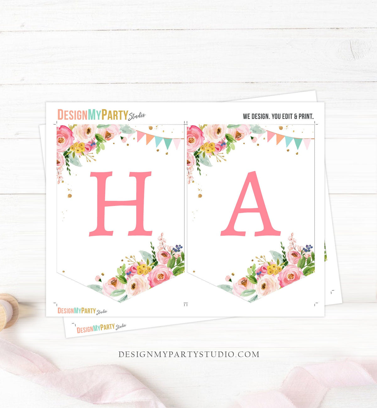 Happy Birthday Banner Horse Birthday Banner Saddle Up Watercolor Cowgirl Party Girl Pony Birthday Decor Digital Download Printable 0408