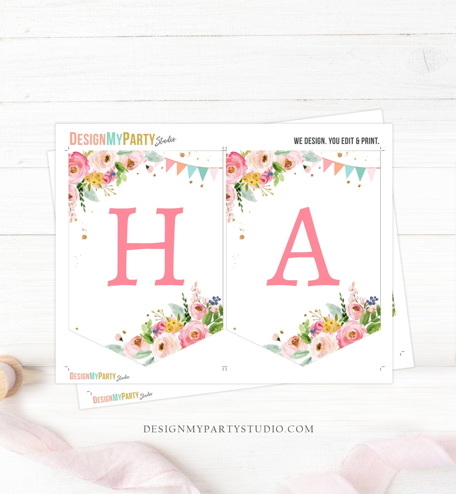 Happy Birthday Banner Horse Birthday Banner Saddle Up Watercolor Cowgirl Party Girl Pony Birthday Decor Digital Download Printable 0408
