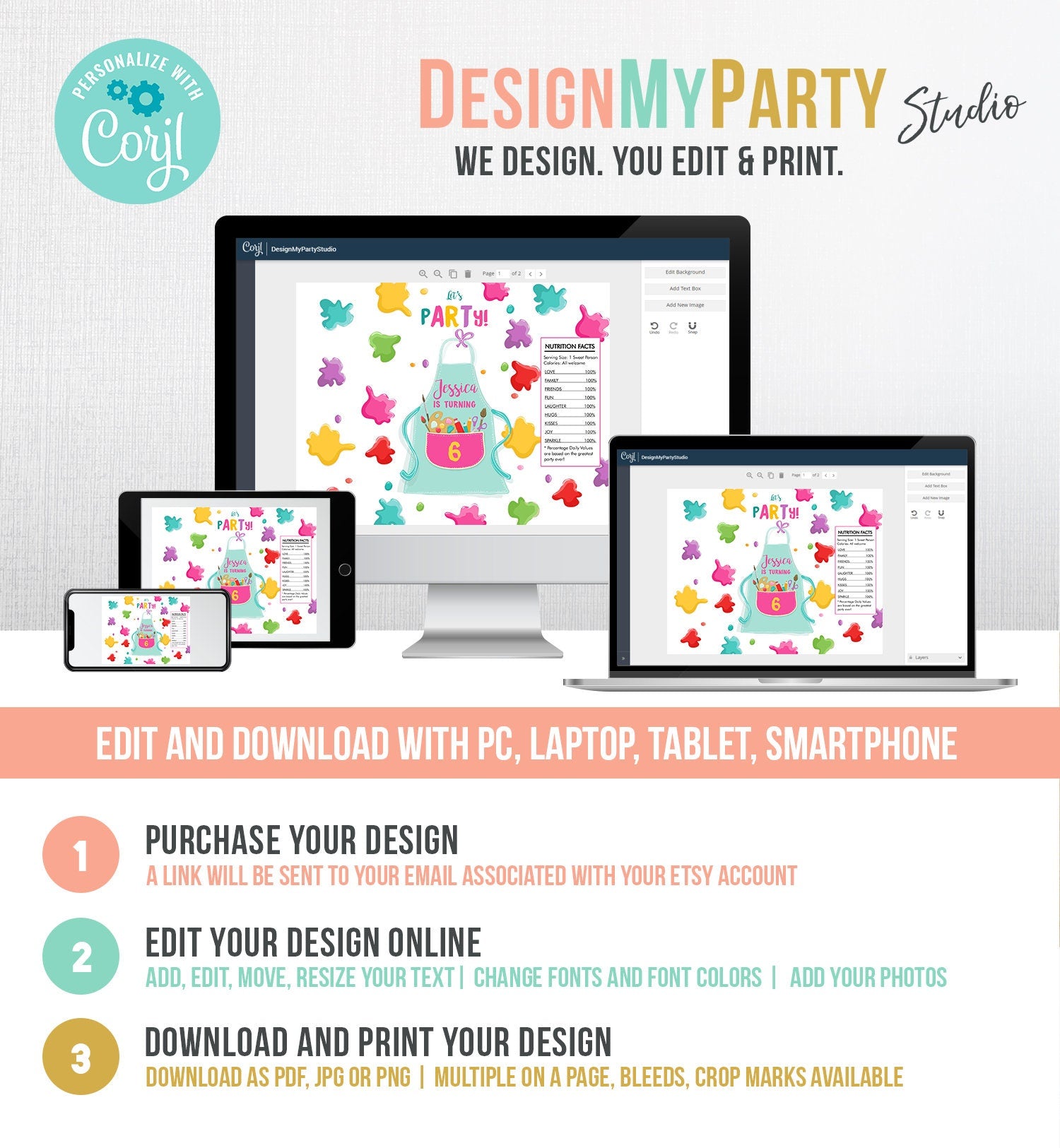 Editable Art Party Chip Bag Paint Party Decor Girl Birthday Craft Party Craft Birthday Painting Snack Favors Digital Corjl Template 0319