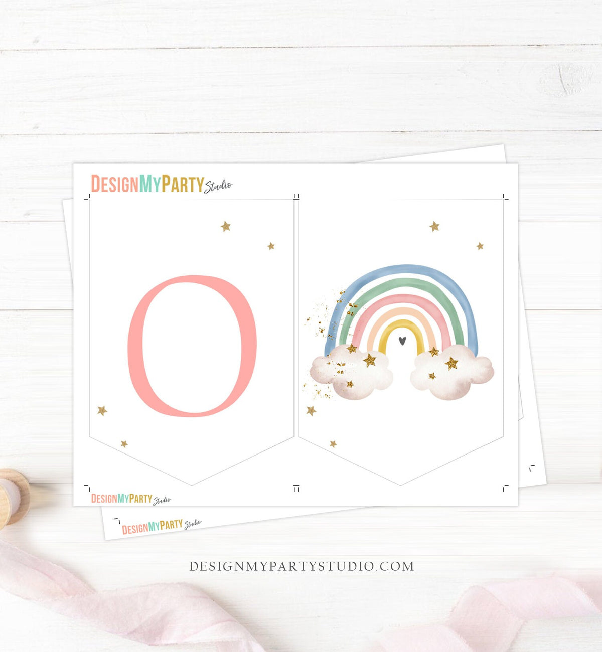 Rainbow High Chair Banner Rainbow 1st First Birthday Girl Boy High Chair ONE Banner Party Decor Boho Pastel PRINTABLE Digital 0387