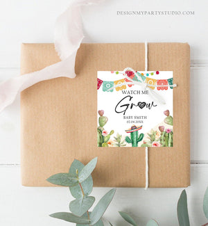 Editable Watch Me Grow Tags Fiesta Cactus Favor Tags Baby Shower Bridal Succulent Taco Bout Love Watercolor Corjl Template Printable 0404