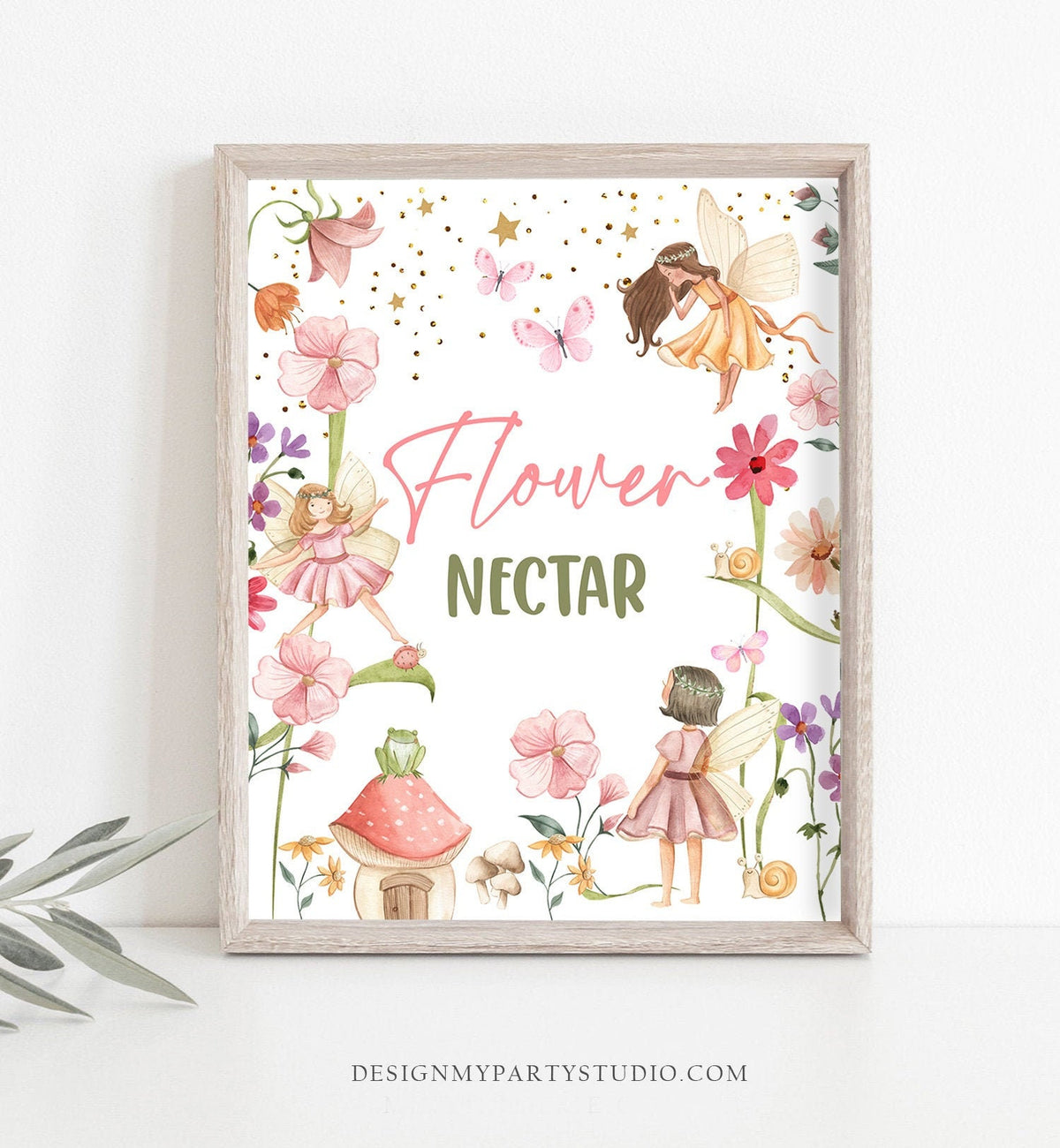 Drinks Sign Fairy Birthday Sign Drink Table Decor Drinks Labels Flower Nectar Fairy Garden Tea Party Table Sign Decorations PRINTABLE 0406