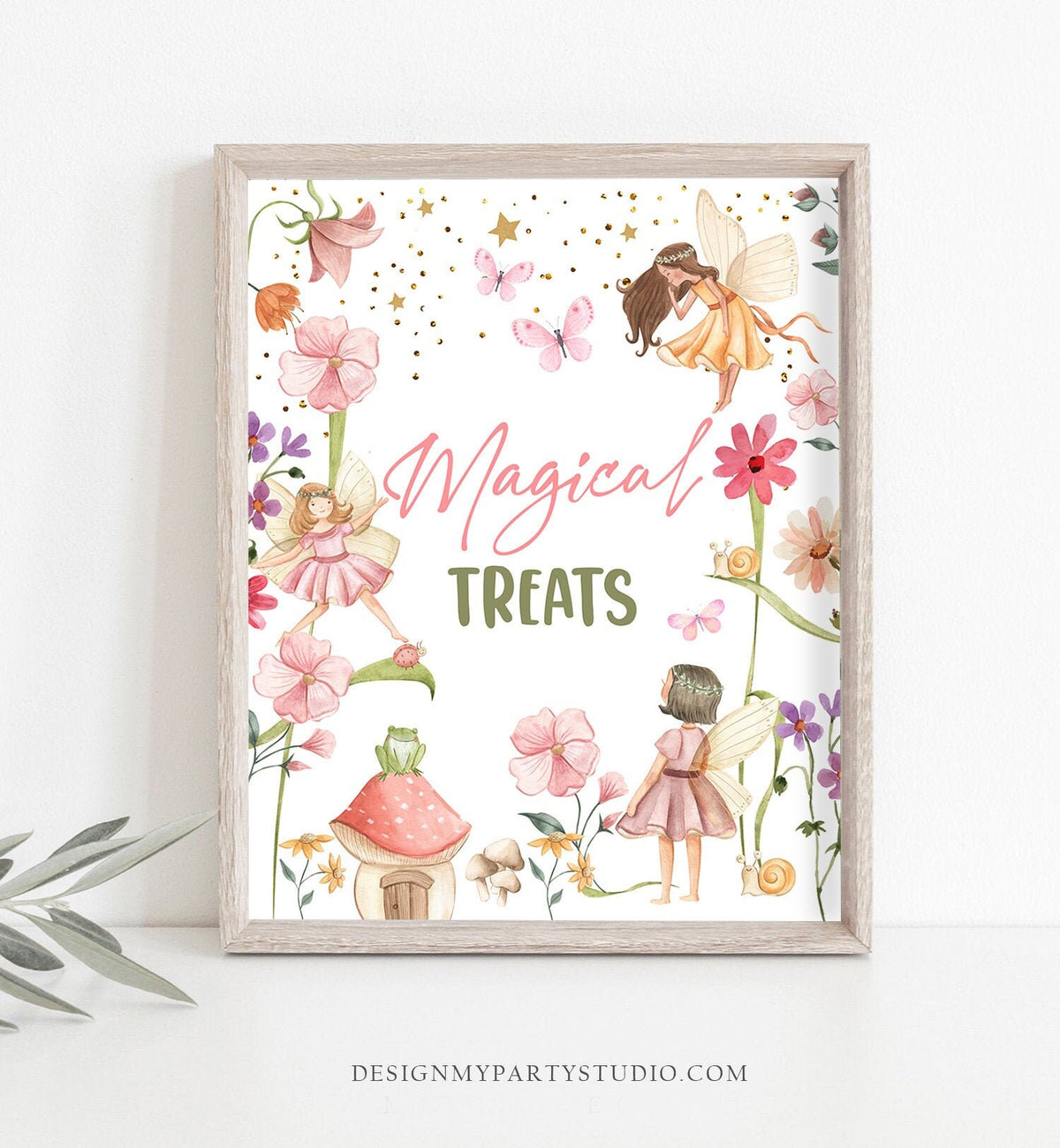 Magical Treats Sign Fairy Birthday Sign Favors Table Decor Magical Fairy Garden Tea Party Favors Girl Table Sign Decorations Printable 0406