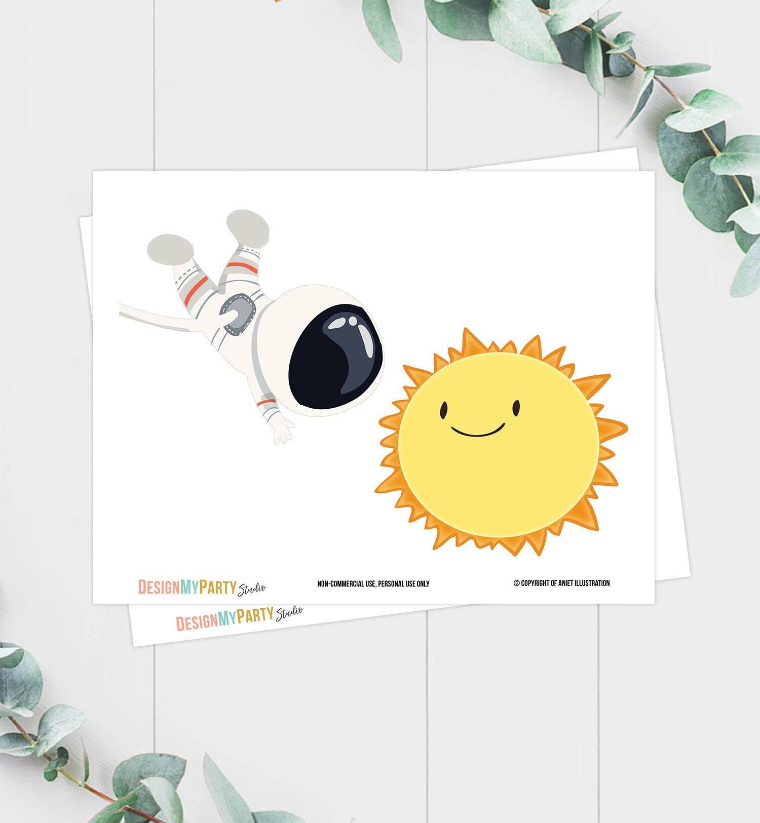 Space Astronaut Cake Topper Centerpieces Outer Space Birthday Party Galaxy Table Decor Boy Planets Sun DIY Download Printable 0046 0259