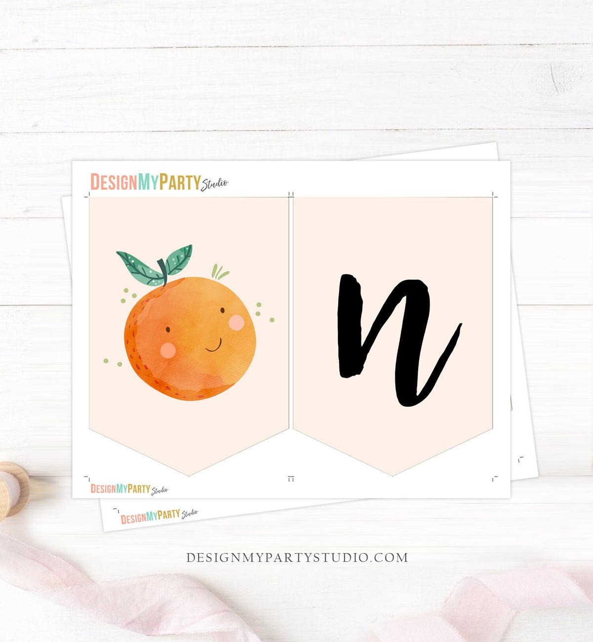 Little Cutie High Chair Banner Oranges 1st First Birthday Girl Boy High Chair ONE Banner Party Decor Cutie Citrus Digital Printable 0330