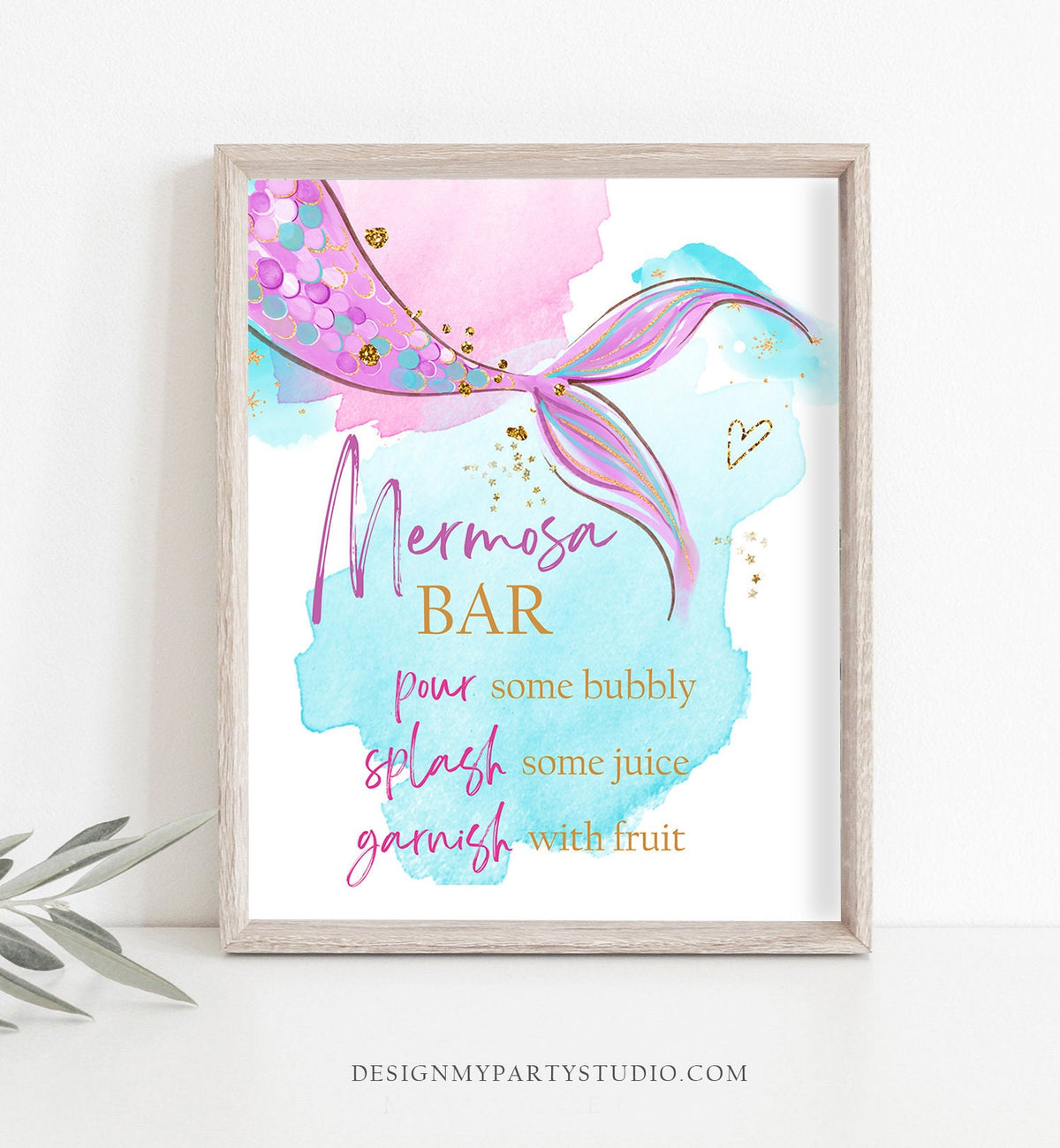 Mermosa Bar Sign Mimosa Bar Sign Mermaid Birthday Sign Table Decor Mermaid Party Under The Sea Baby Shower Instant Download Printable 0403
