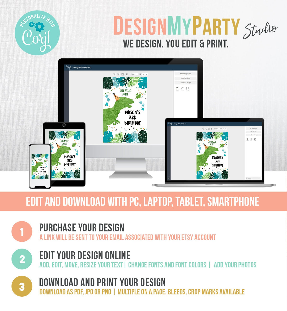 Editable Dinosaur Juice Pouch Labels Dinosaur Birthday Dino Boy Birthday T-Rex Green Prehistoric Download Digital Template Printable 0389