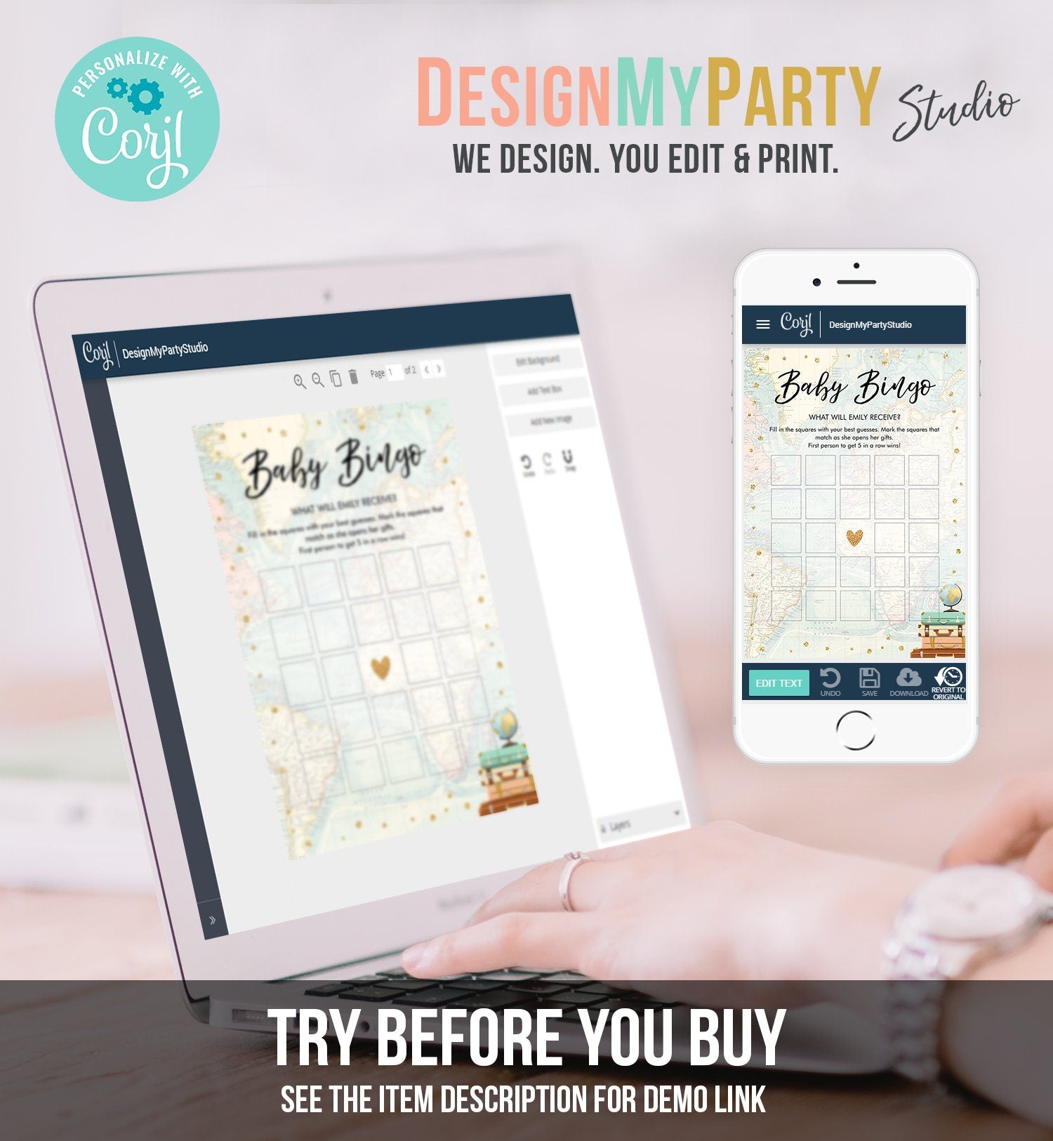 Editable Baby Bingo Baby Shower Game Card Travel Adventure Journey Sprinkle Couples Activity Digital Download Template Printable 0263