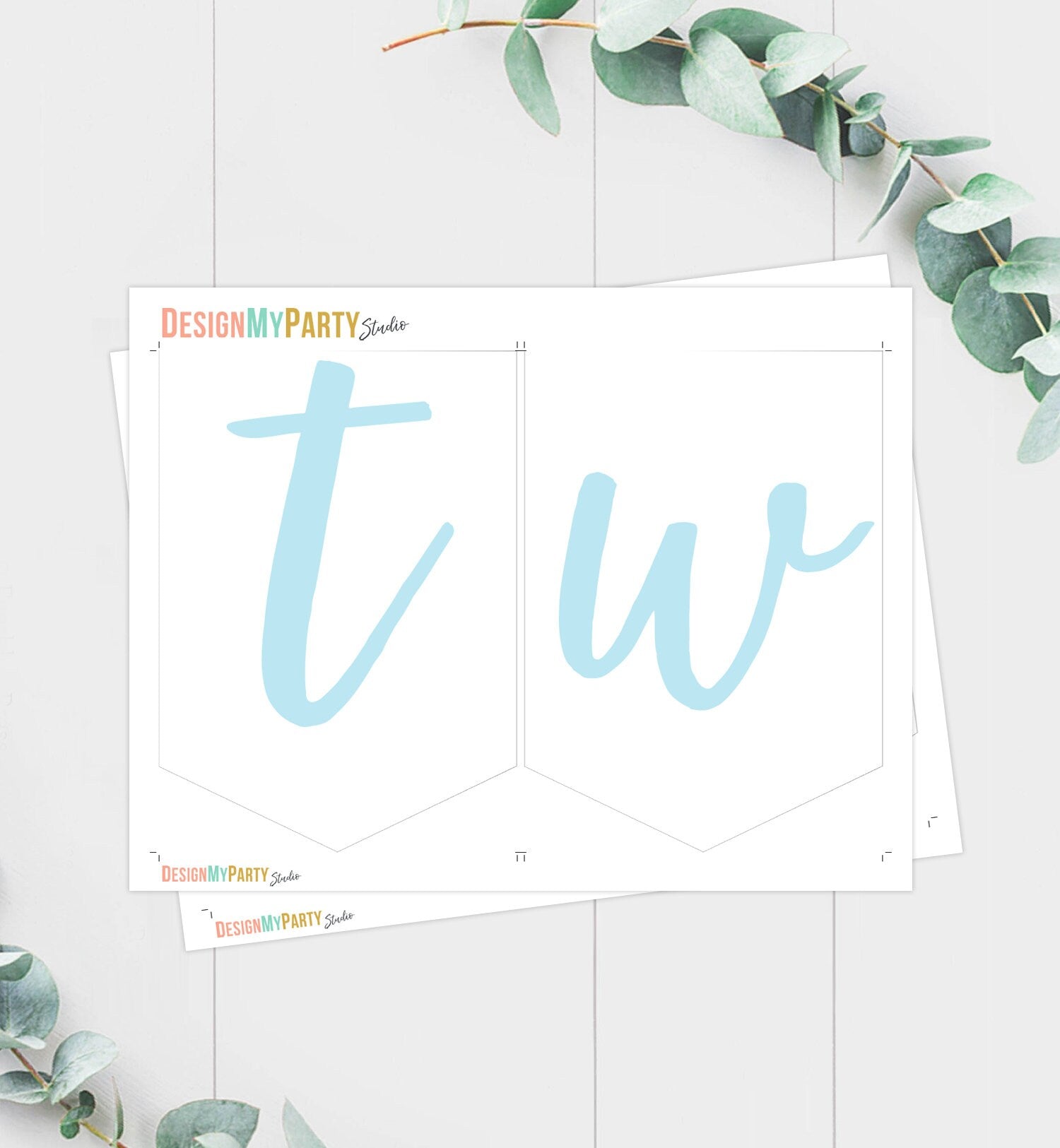 Donut High Chair Banner Boy 2nd First Birthday Blue TWO Donut Grow Up Birthday Party Boy Decor Two Sweet Garland PRINTABLE Digital 0368