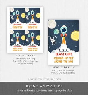 Editable Outer Space Capri Sun Labels Juice Pouch Labels Planets Astronaut Rocket Boy Birthday Blast Download Corjl Template Printable 0046