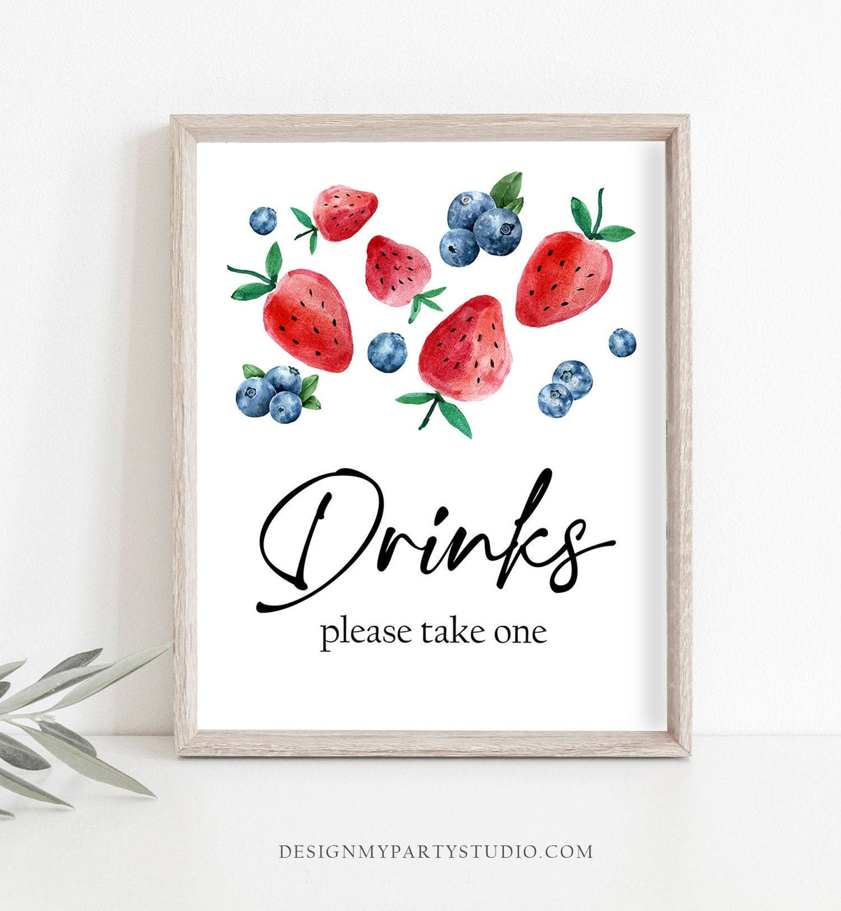 Drinks Sign Berry First Birthday Party Sign Strawberries Blueberry Table Sign Berry Sweet Market Decorations Instant Download PRINTABLE 0399