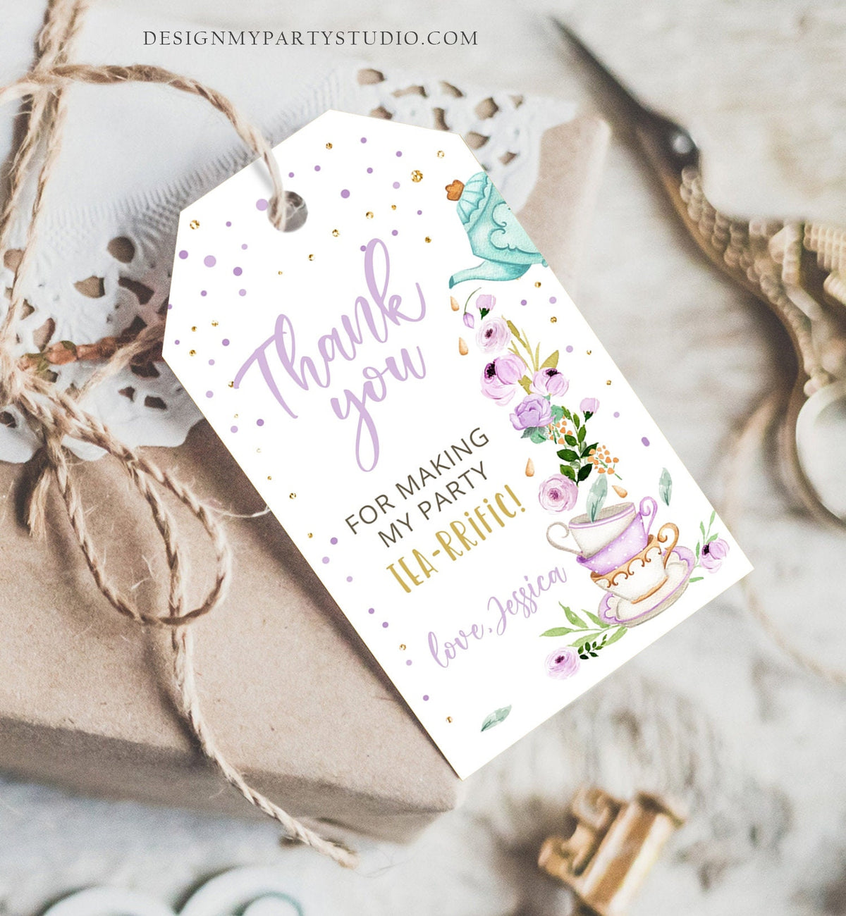 Editable Tea for Two Favor Tags Tea Birthday Thank You Tags Tea-rrific Tea Party Garden Floral Par-Tea Gift Digital Download Template 0349