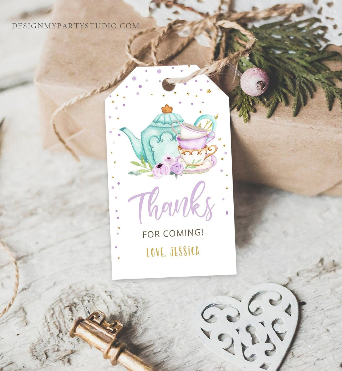 Editable Tea for Two Favor Tags Tea Birthday Thank You Tags Tea-rrific Tea Party Garden Floral Par-Tea Gift Digital Template Printable 0349