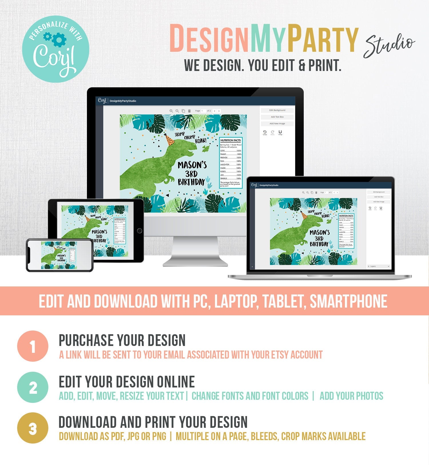 Editable Dinosaur Chip Bag Dino T-Rex Party Decor Boy Dino Birthday Party Snack Favors Potatoes Green Digital Template Printable 0389