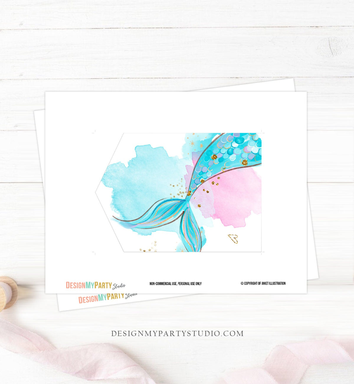 Mermaid Alphabet Banner Letters A to Z Numbers Mermaid Birthday Banner Girl Teal Blue Pink Gold Party Decor Baby Shower DIY Printable 0403