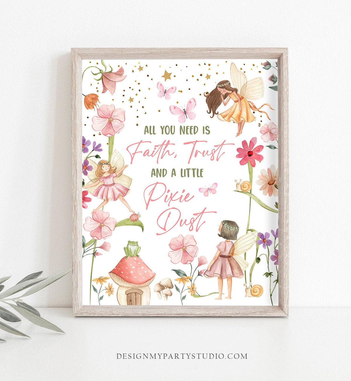 Fairy Birthday Favors Sign Fairy Dust Sign Fairy Favors Table Decor Magical Fairy Garden Pixie Dust Sign Girl Decorations Printable 0406