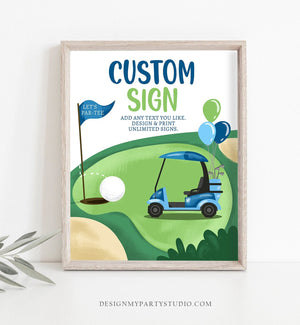 Editable Custom Sign Golf Birthday Party Sign Hole in One Birthday Par-tee Golf Table Sign Decoration 8x10 Instant Download PRINTABLE 0405