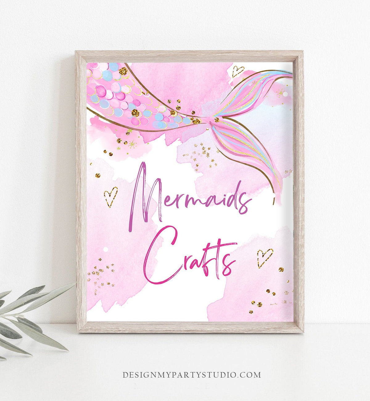 Mermaid Crafts Sign Mermaid Birthday Sign Table Decor Mermaid DIY Party Under The Sea Pink Purple Instant Download PRINTABLE 0403