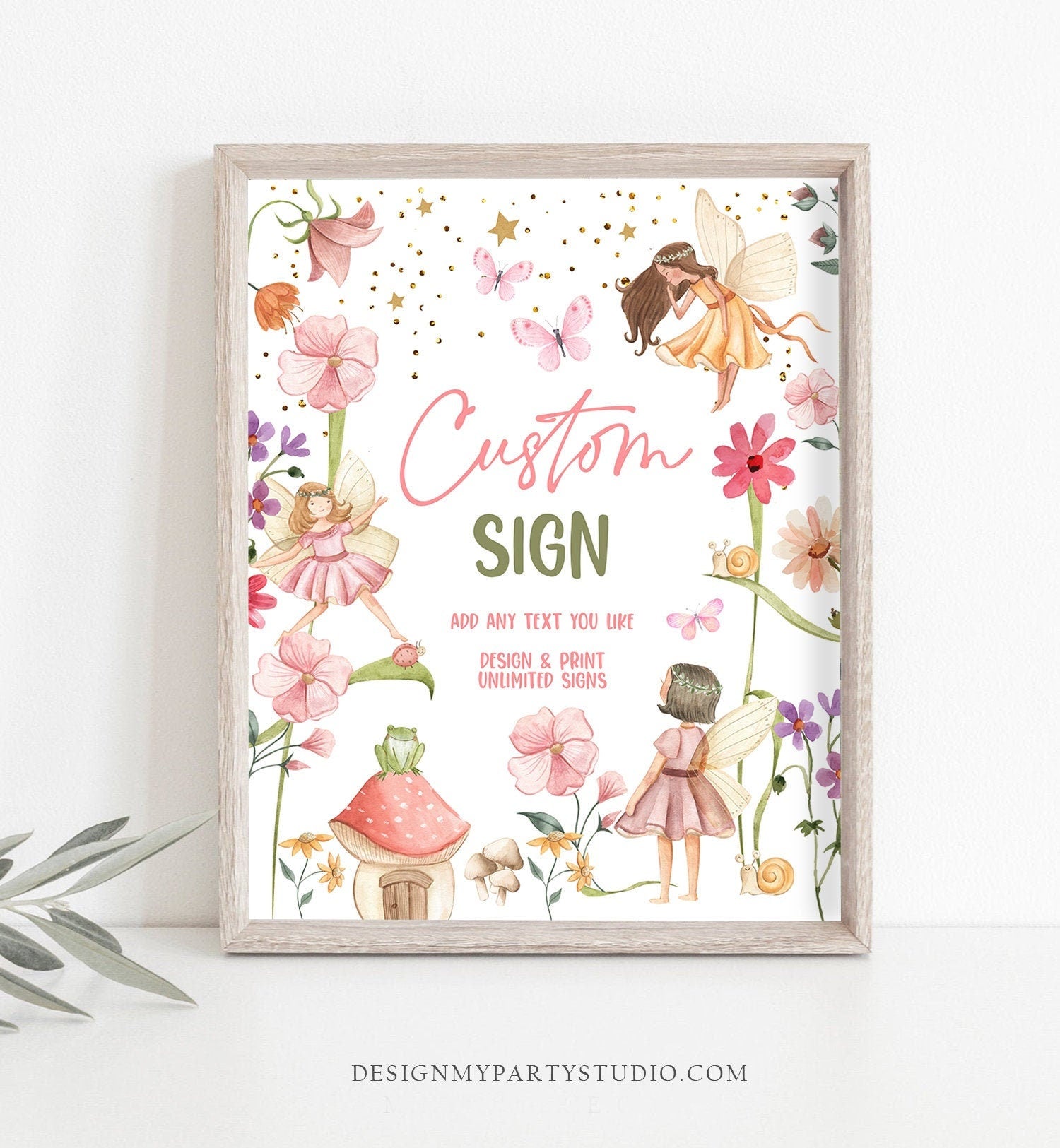 Editable Custom Fairy Birthday Party Fairy Forest Decor Fairy Garden Girl Girls 1st Birthday Magical 8x10 Instant Download PRINTABLE 0406