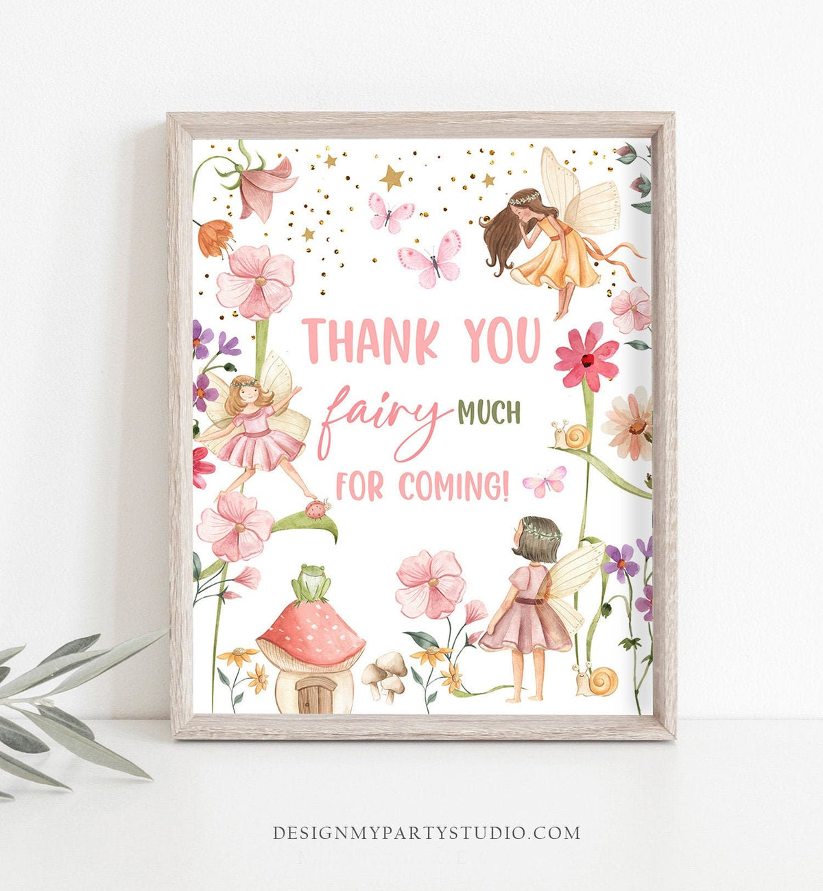 Fairy Birthday Party Sign Thank You Sign Favors Table Decor Magical Fairy Garden Tea Party Girl Table Sign Fairy Decorations Printable 0406