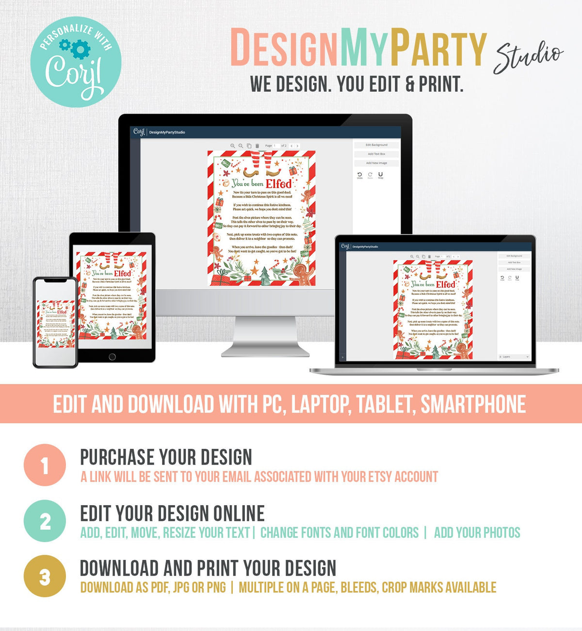 Editable You&#39;ve Been Elfed Christmas Game We&#39;ve Been Elfed Christmas Elf Elfed Sign Instructions Treat Holiday Template Printable 0358