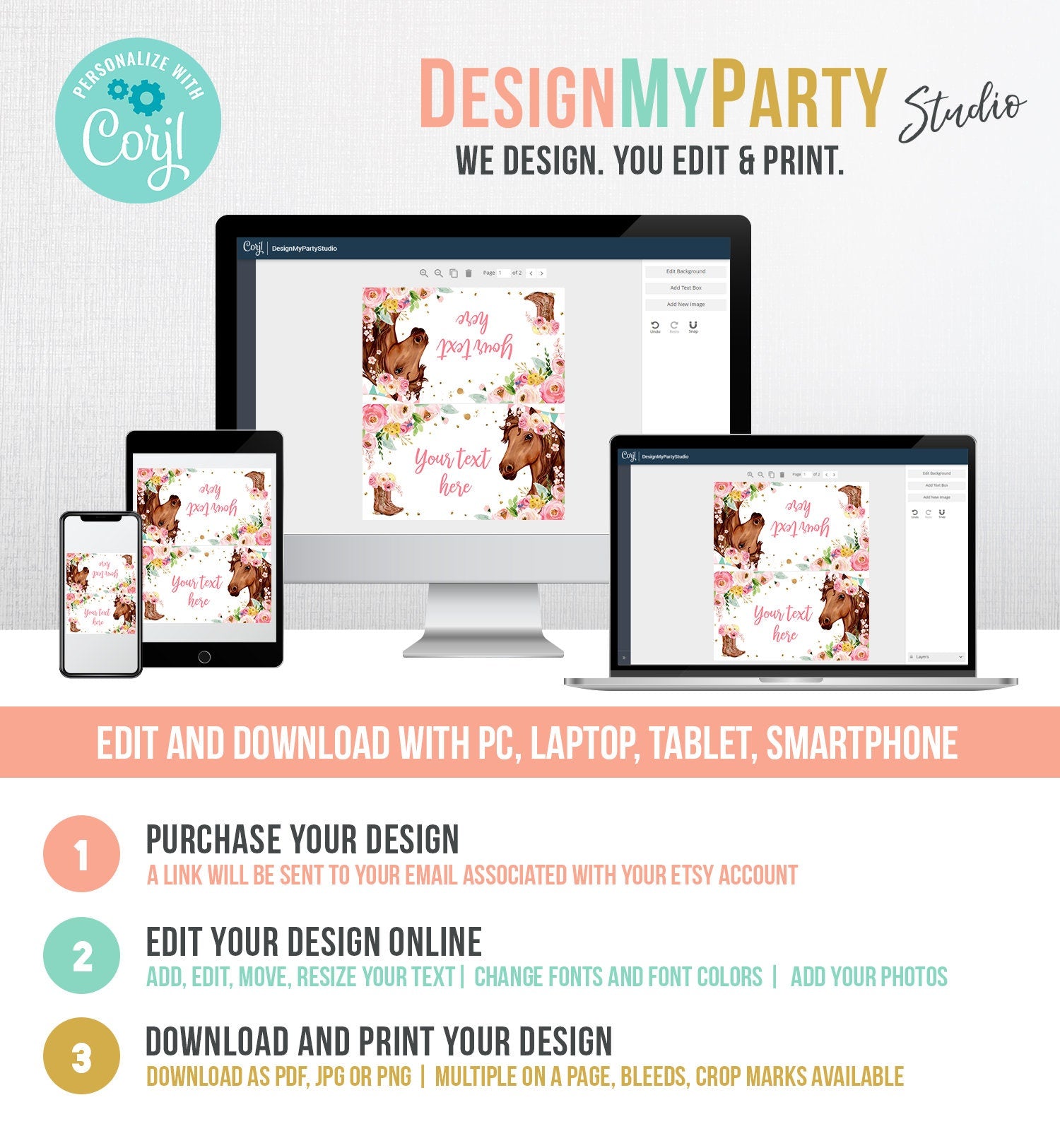 Editable Horse Birthday Food Tent Cards Horse Labels Cowgirl Party Place Cards Girl Pink Floral Pony Saddle Up Printable Template 0408