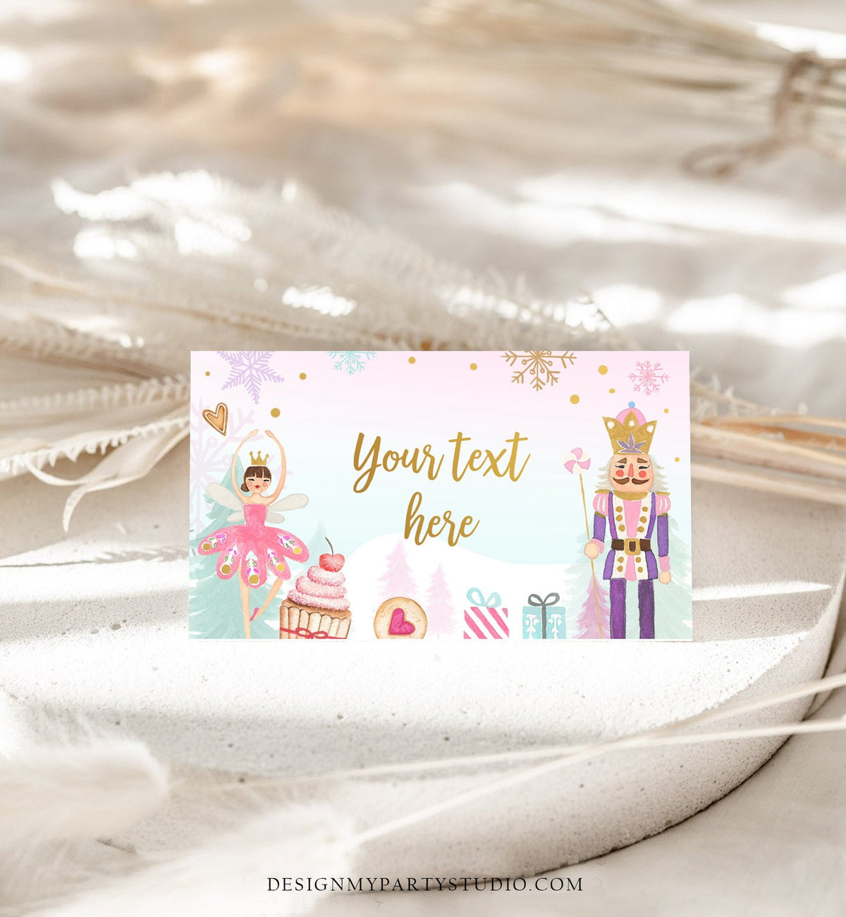 Editable Nutcracker Birthday Food Tent Cards Nutcracker Labels Girl Winter Party Place Cards Land of Sweets Digital Template Printable 0352