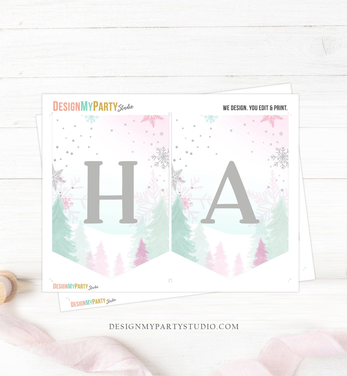 Happy Birthday Banner Nutcracker Birthday Girl Land of Sweet Nutcracker Decorations Magical Winter Fairy Digital Download Printable 0352