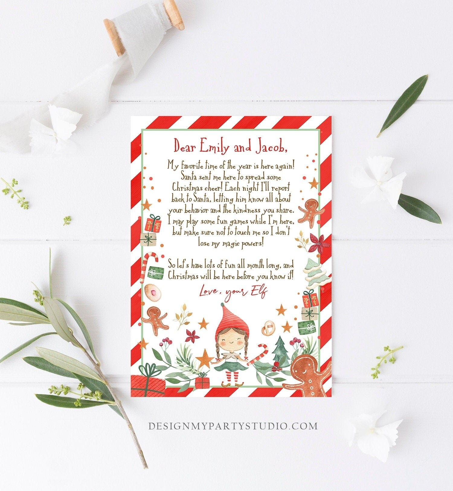 Editable Elf Arrival Letter Return Letter Christmas Elf I'm Back Elf Welcome Christmas Elf Letter From Your Elf Printable Template 0358