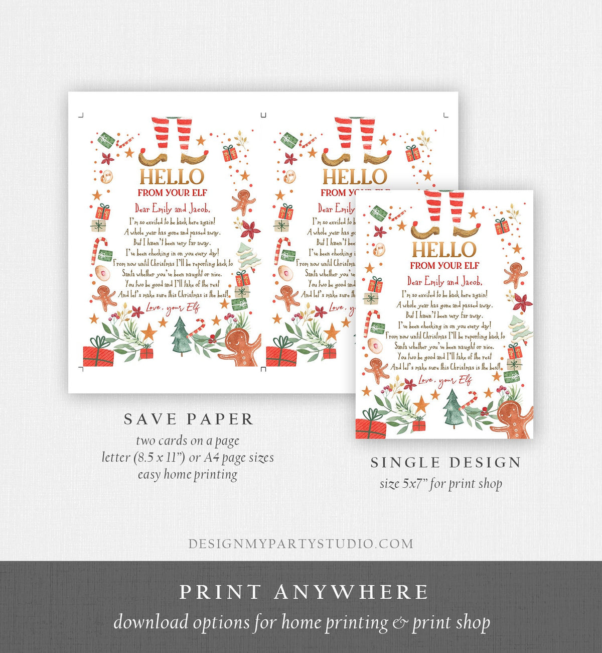 Editable Elf Arrival Letter Return Letter Christmas Elf I&#39;m Back Elf Welcome Christmas Elf Letter From Your Elf Printable Template 0358