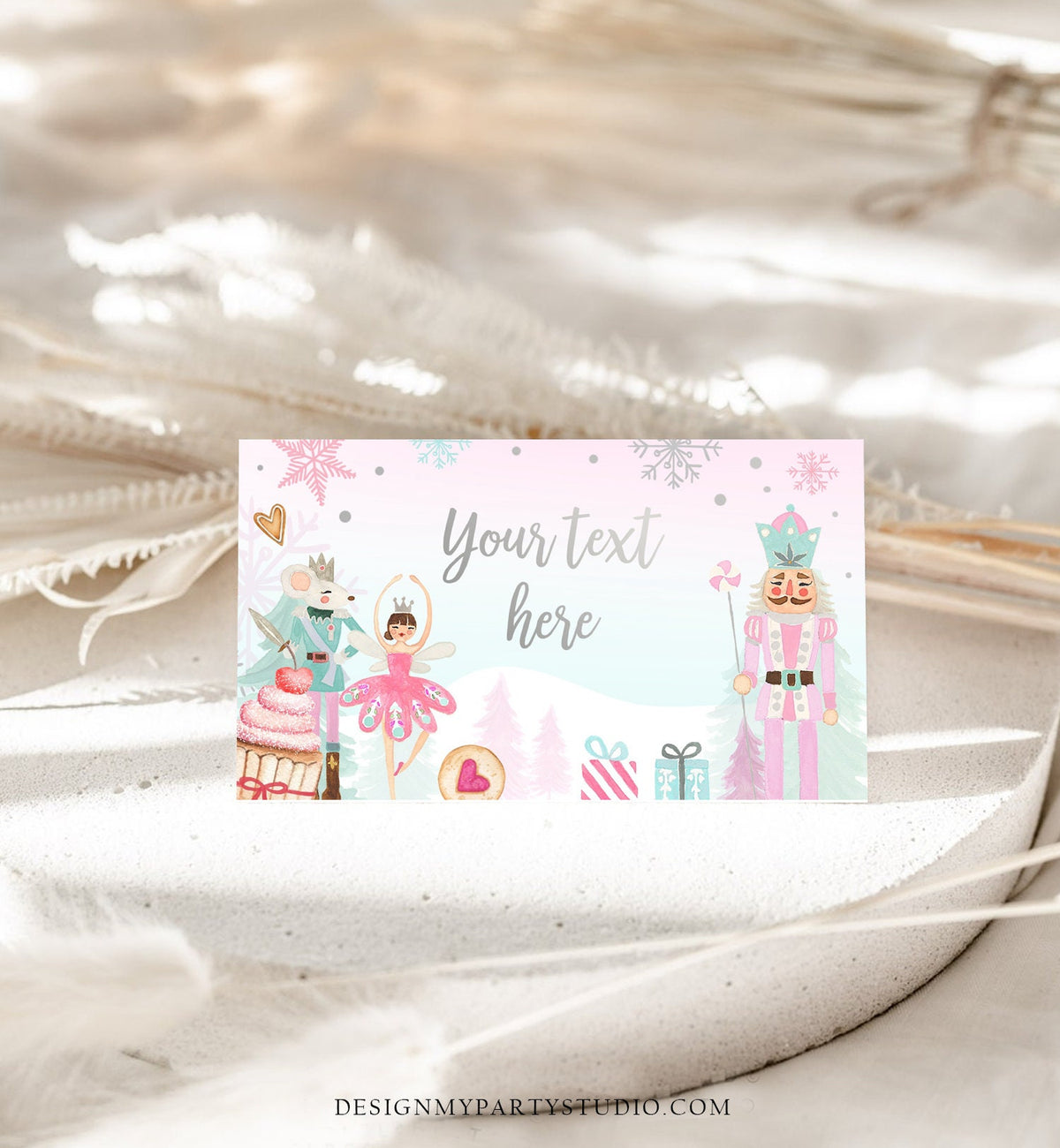 Editable Nutcracker Birthday Food Tent Cards Nutcracker Labels Girl Winter Party Place Cards Land of Sweets Digital Template Printable 0352