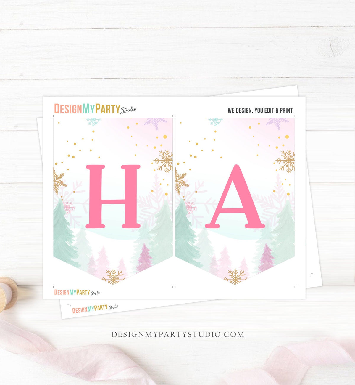 Happy Birthday Banner Nutcracker Birthday Girl Land of Sweet Nutcracker Decorations Magical Winter Fairy Digital Download Printable 0352