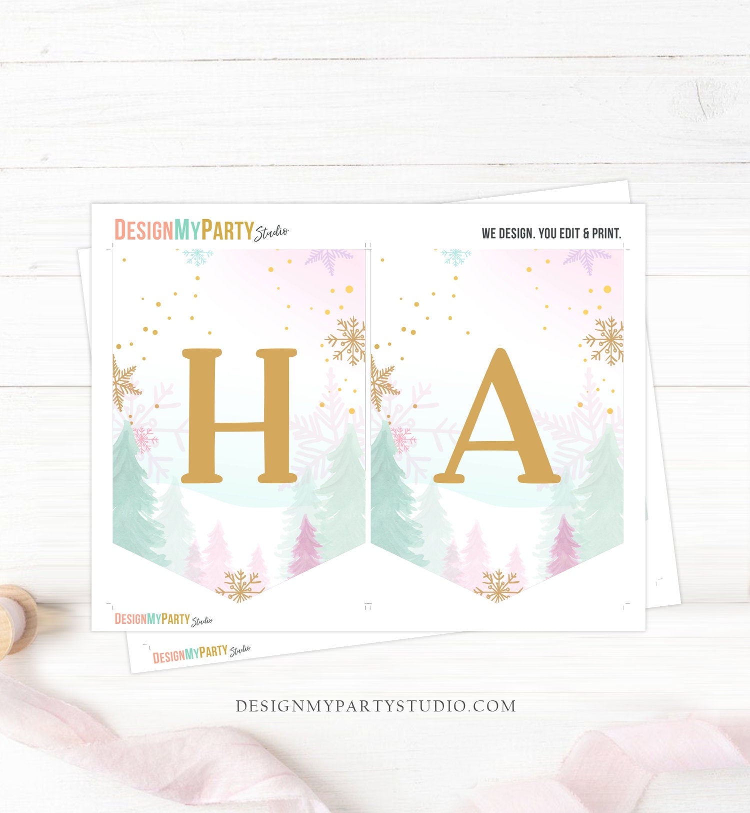 Happy Birthday Banner Nutcracker Birthday Girl Land of Sweet Nutcracker Decorations Magical Winter Fairy Digital Download Printable 0352
