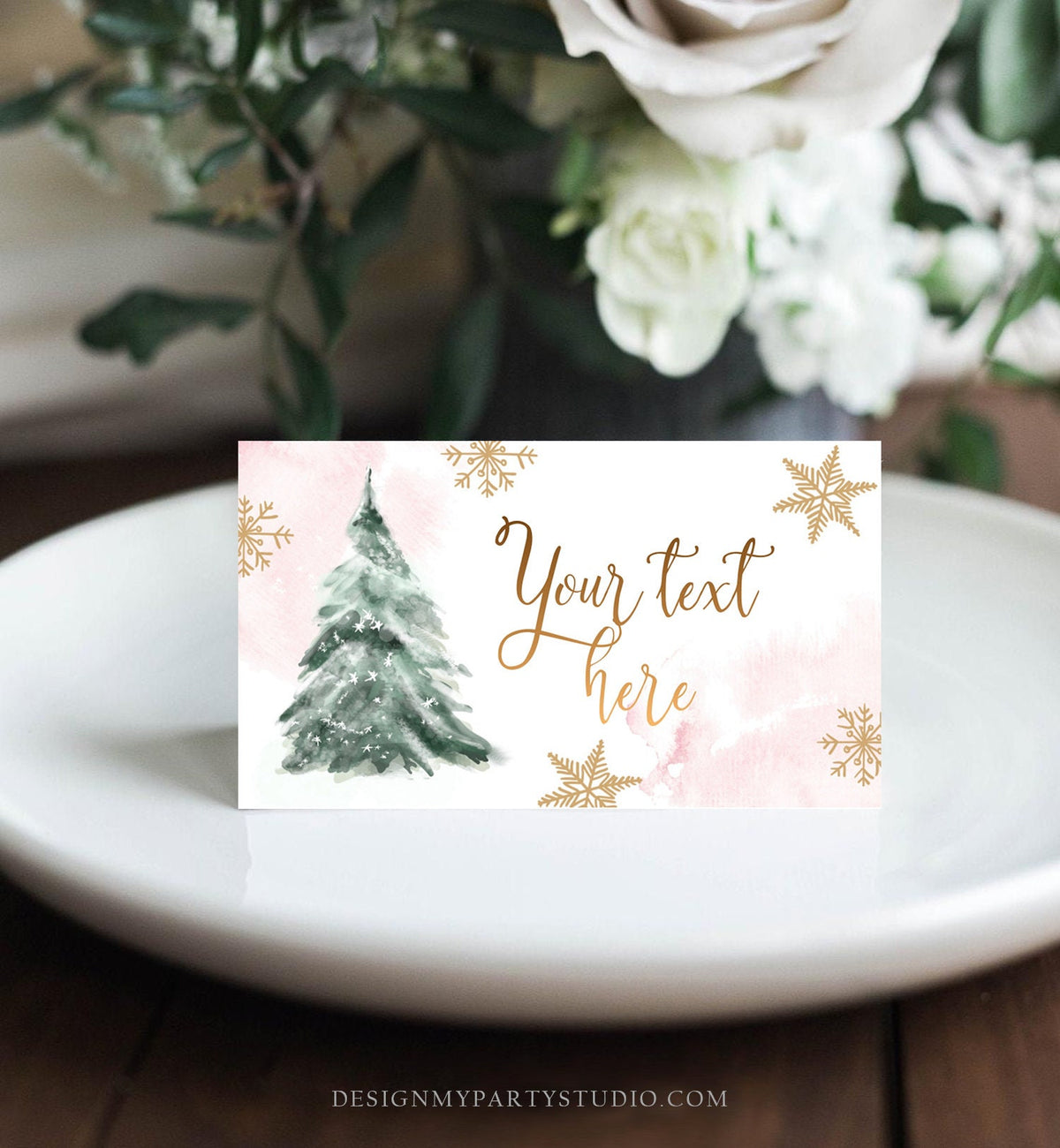 Editable Baby It&#39;s Cold Outside Food Tent Cards Winter Tree Labels Girl Birthday Baby Shower Place Card Snow Digital Template Printable 0363