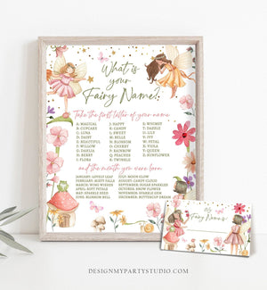What Is your Fairy Name Fairy Birthday Game Fairy Forest Party Activity Fairy Tea Party Game Floral Whimsical Template Printable Corjl 0406